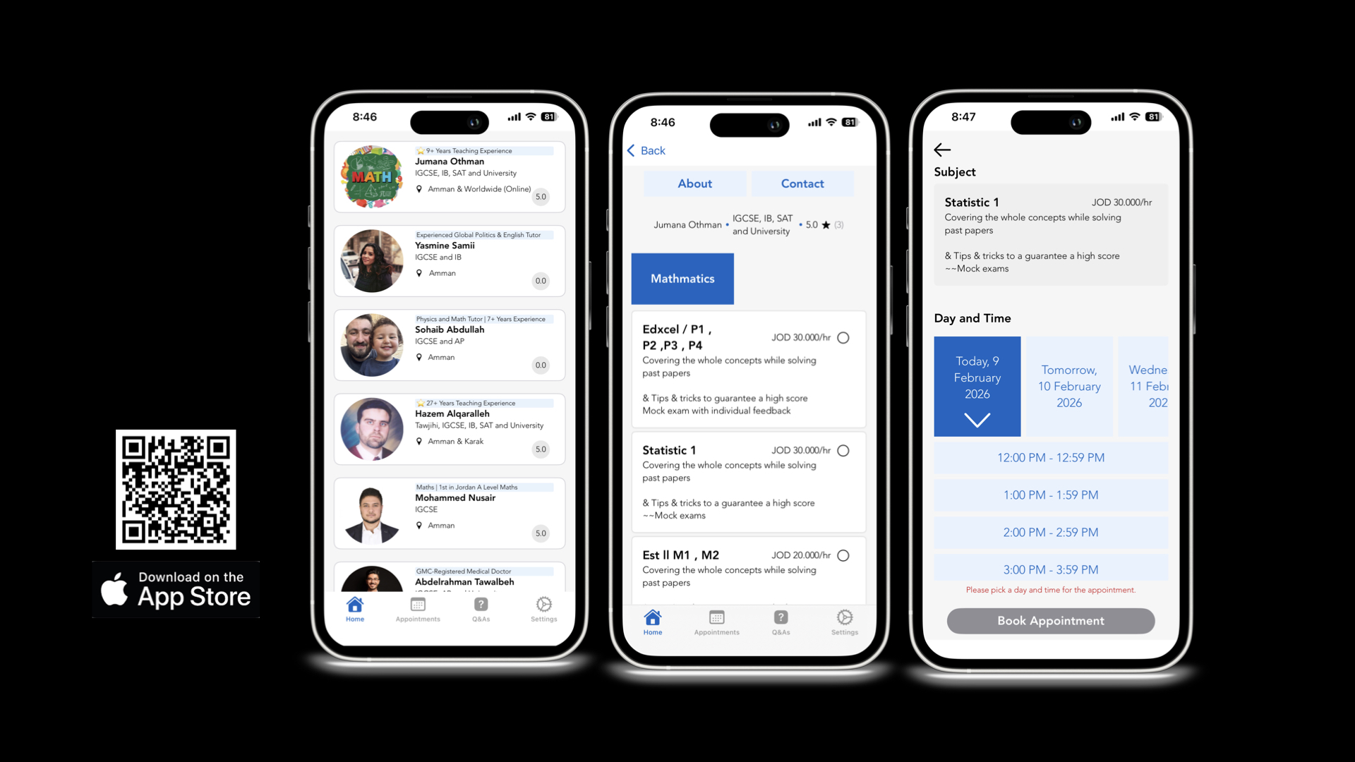 Amman Tutors app preview